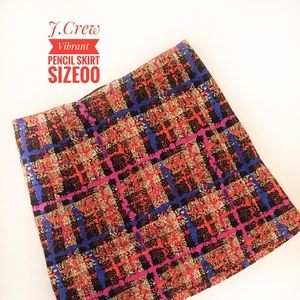 J.Crew Vibrant Festival Pencil Midi Skirt Size 00